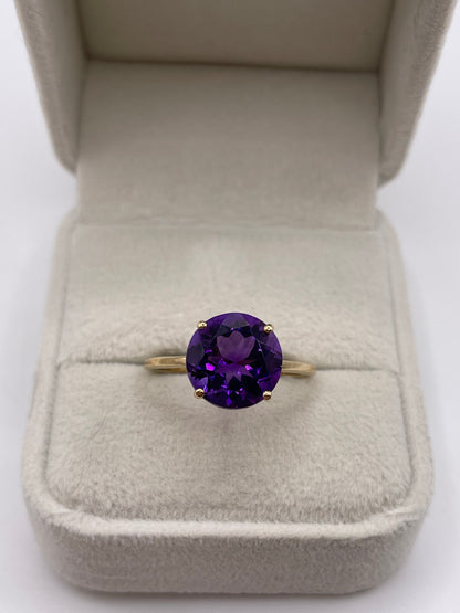 9ct gold amethyst ring