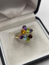 Load image into Gallery viewer, 9ct gold multi gemstone ring

