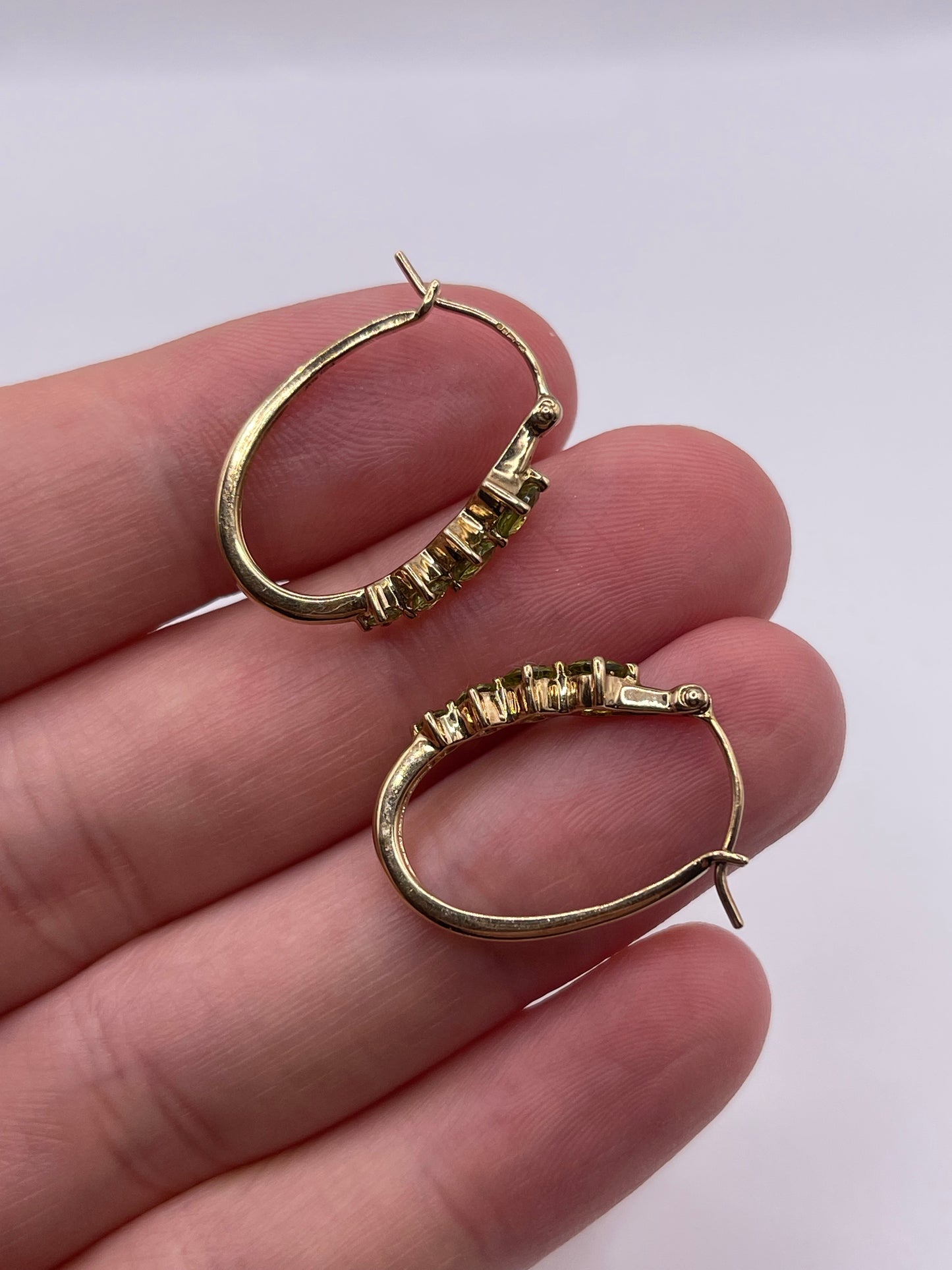 9ct gold peridot earrings