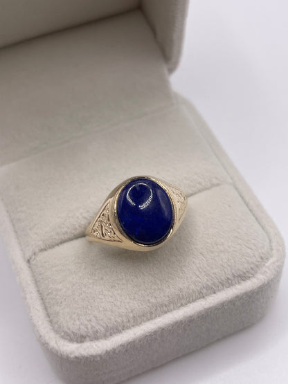 9ct gold lapis lazuli signet ring