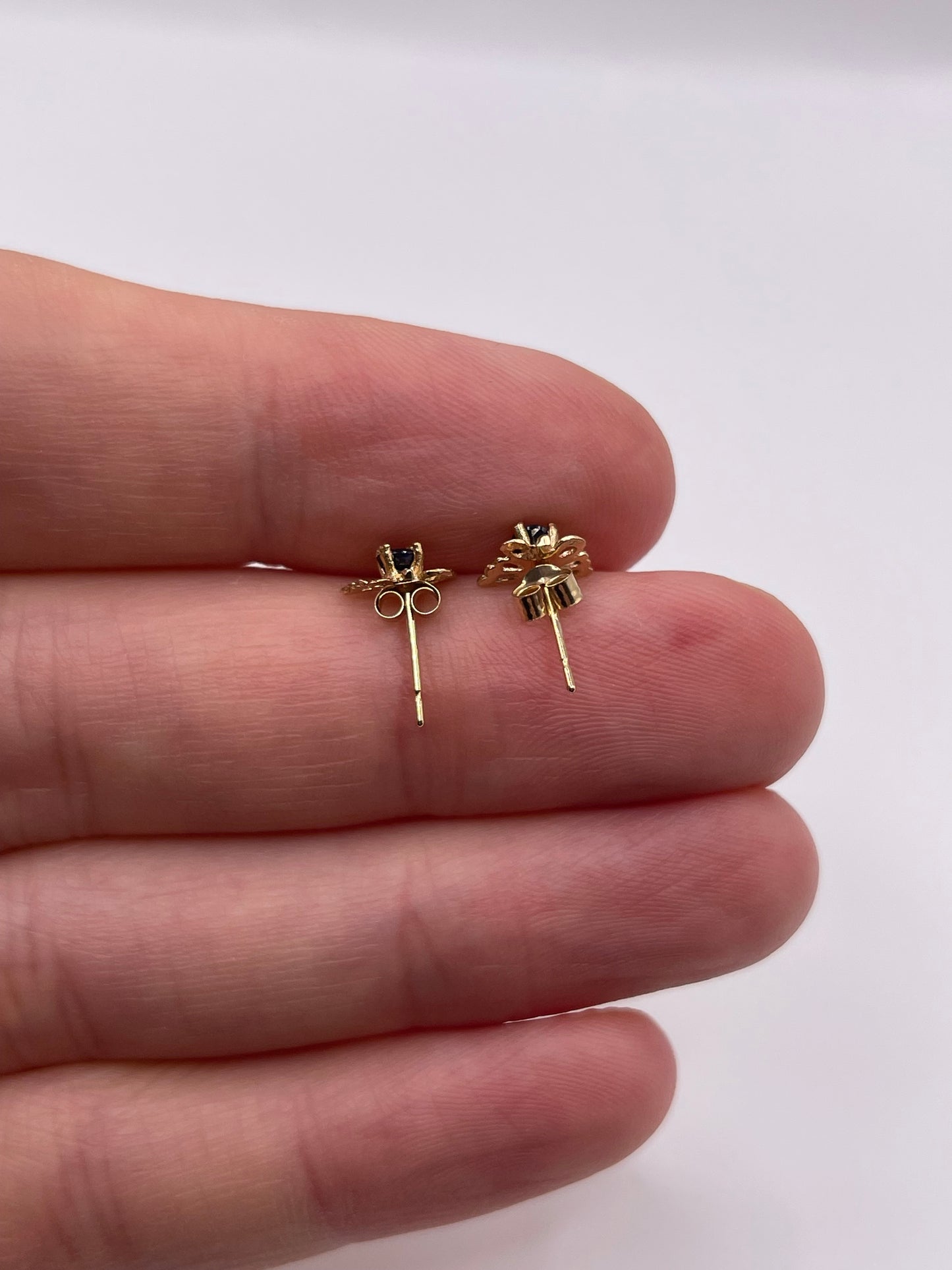 9ct gold sapphire butterfly earrings
