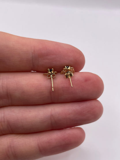 9ct gold sapphire butterfly earrings