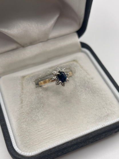 14ct gold sapphire and diamond ring