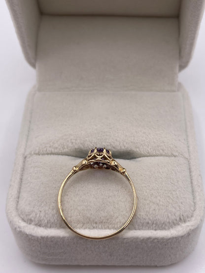 9ct gold amethyst ring