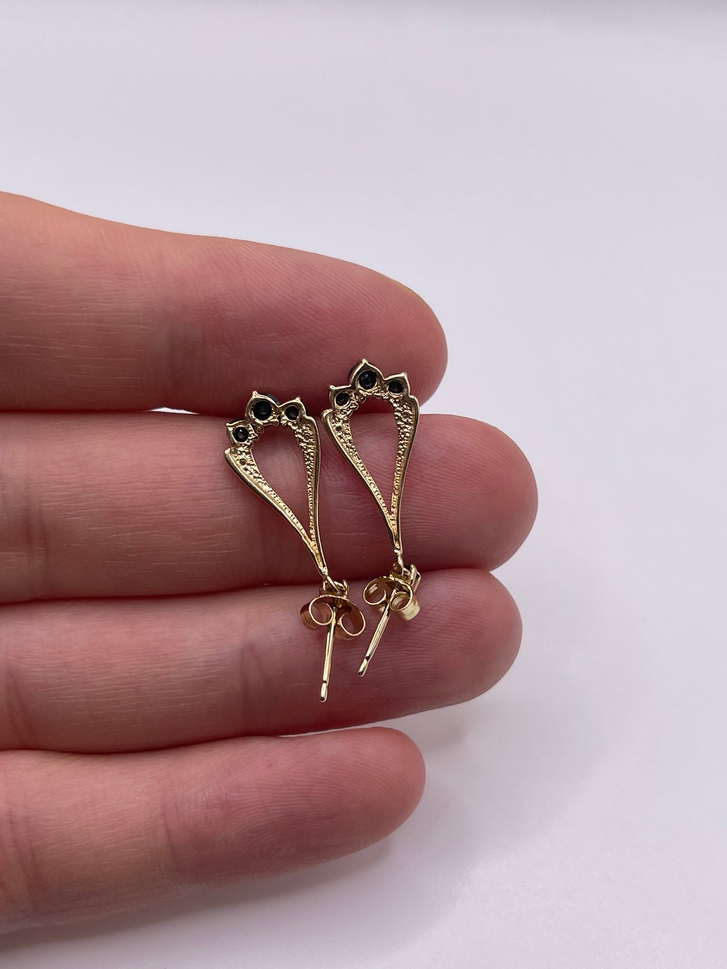 9ct gold sapphire and diamond earrings