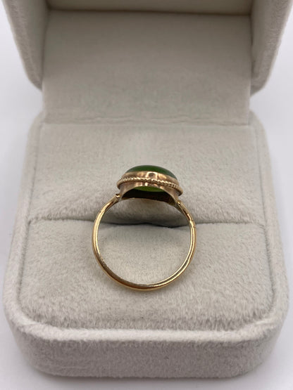 9ct gold jade ring