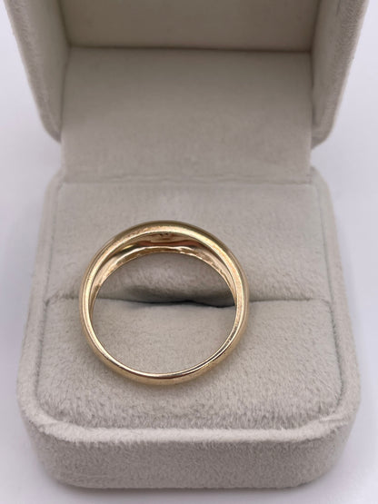 9ct gold diamond gypsy ring