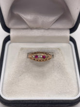 Load image into Gallery viewer, Antique 9ct rose gold paste ring
