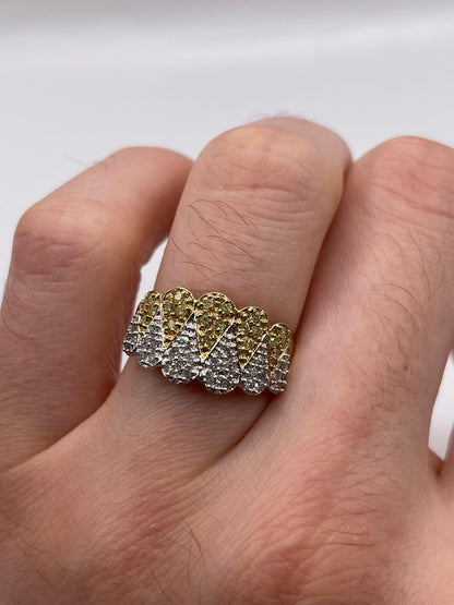 9ct gold diamond cluster ring