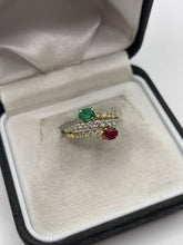 Load image into Gallery viewer, 18ct gold emerald, ruby and diamond ring
