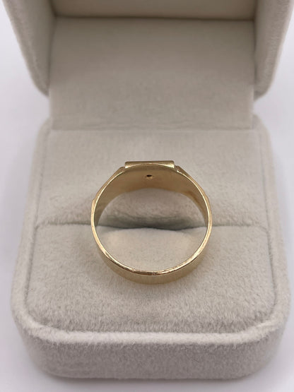 9ct gold diamond signet ring