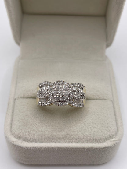 9ct gold diamond cluster ring