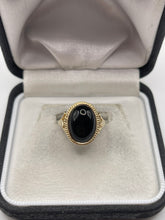 Load image into Gallery viewer, 9ct gold onyx ring
