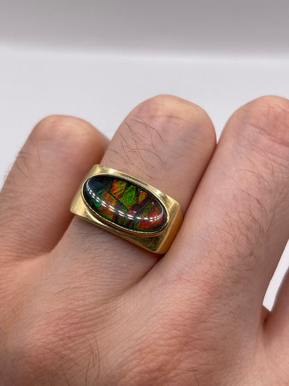 14ct gold Ammolite ring