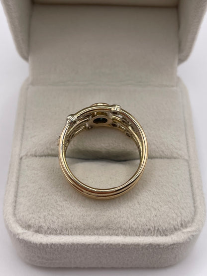 9ct gold sapphire and diamond ring