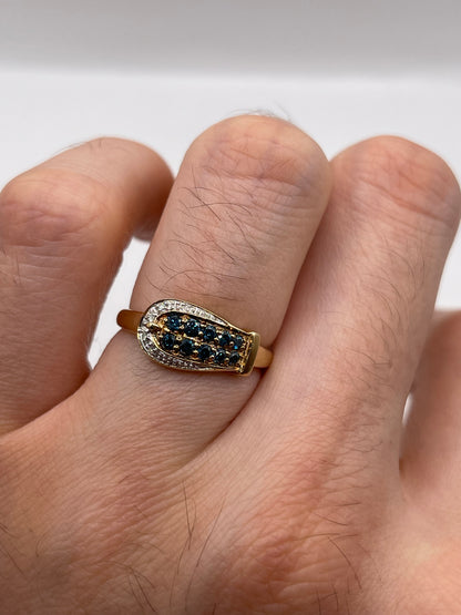 9ct gold diamond buckle ring