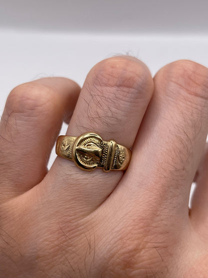 9ct gold buckle ring