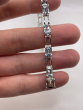 Load image into Gallery viewer, Silver blue topaz bracelet
