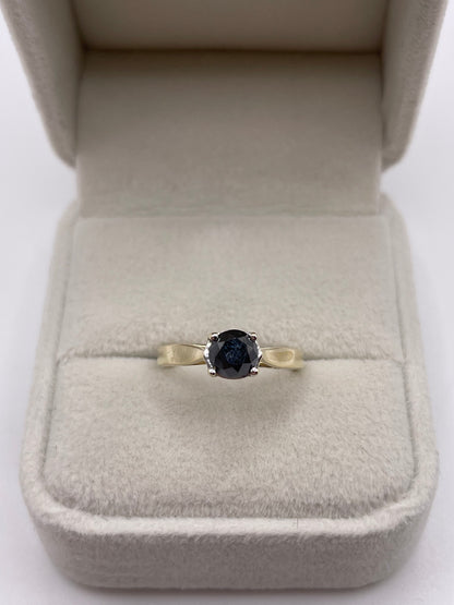 9ct gold black diamond ring