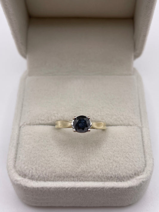 9ct gold black diamond ring