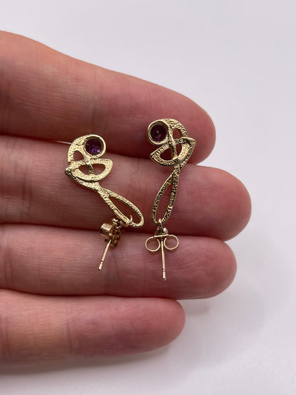 9ct gold amethyst earrings