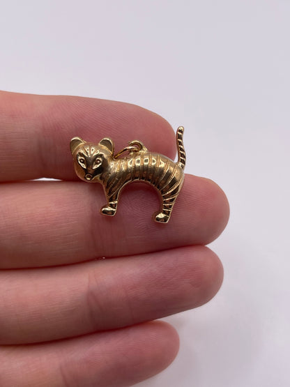9ct gold cat charm