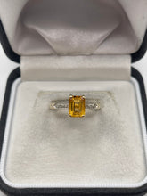 Load image into Gallery viewer, 9ct gold citrine and diamond ring
