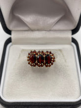 Load image into Gallery viewer, 9ct gold garnet cluster ring
