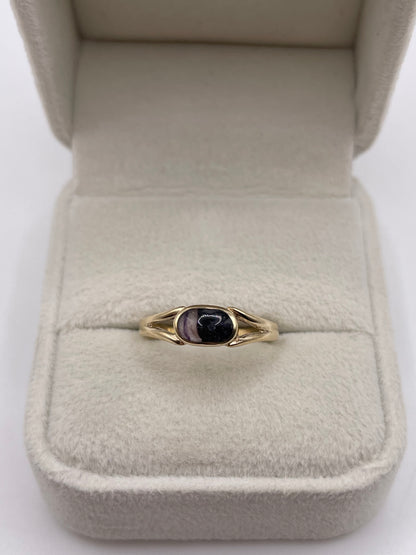 9ct gold blue John ring
