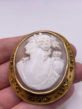 Load image into Gallery viewer, Antique 15ct gold Diana the huntress cameo brooch
