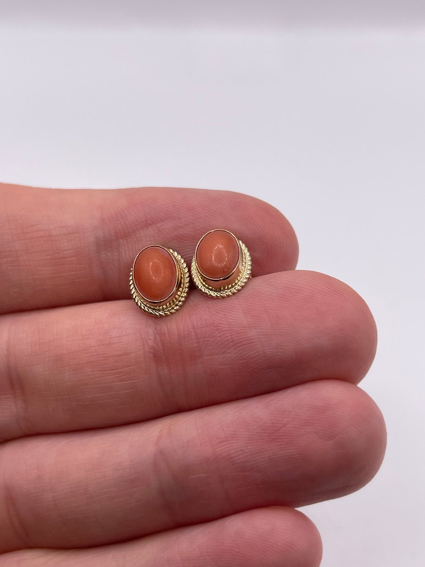 9ct gold coral earrings