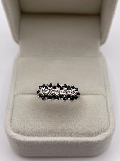9ct gold sapphire and diamond ring