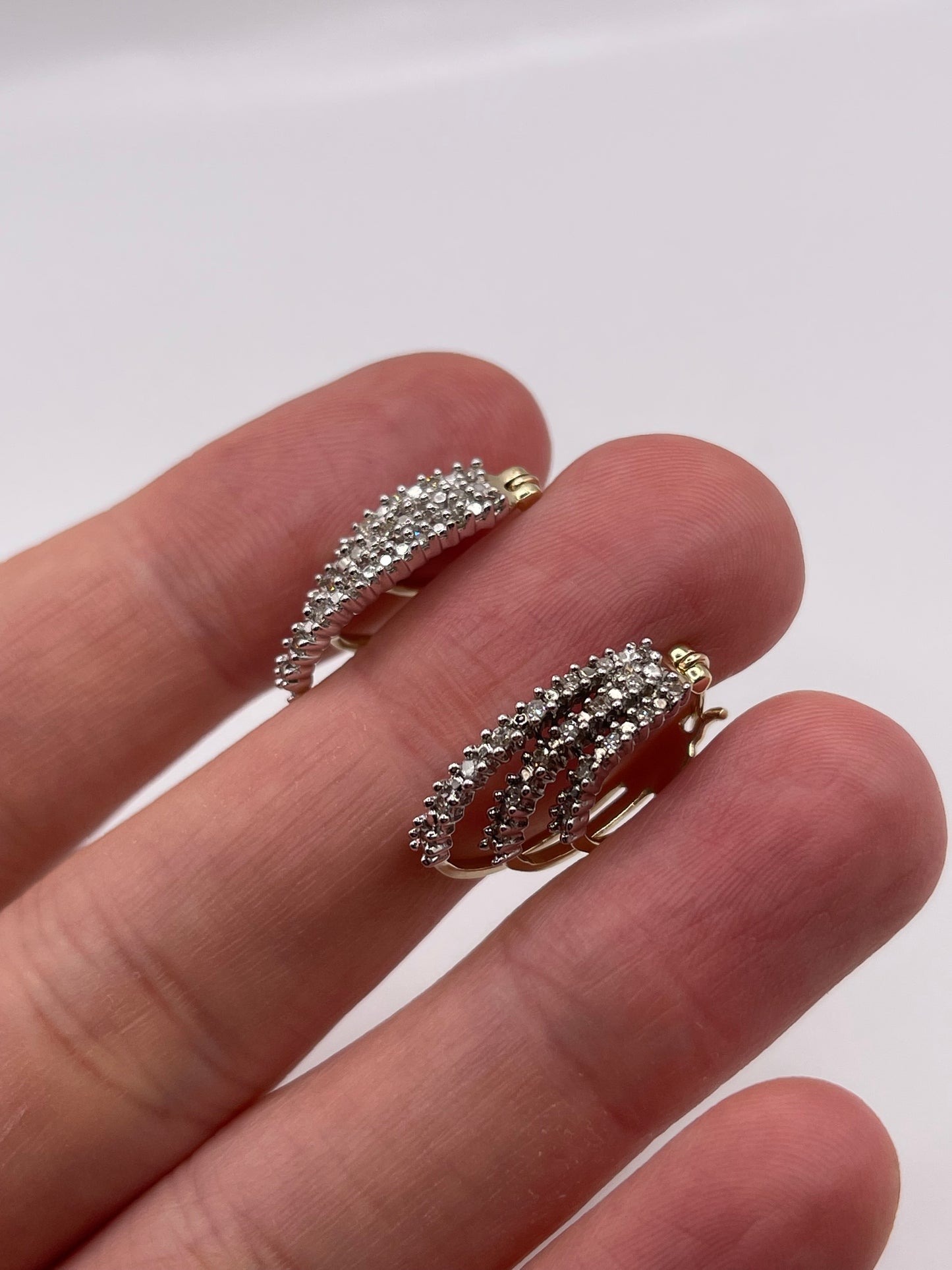 9ct gold diamond earrings