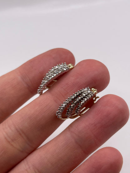 9ct gold diamond earrings