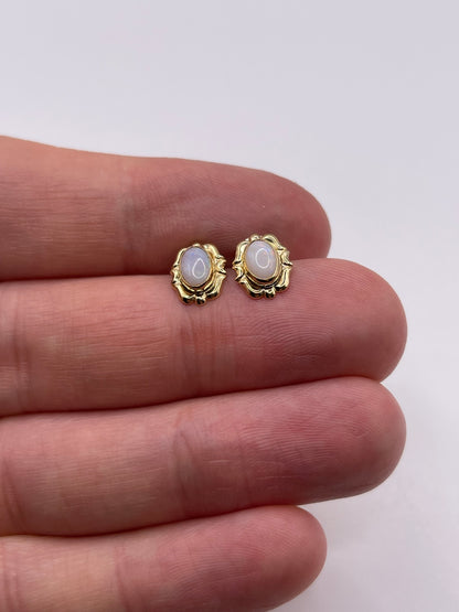 9ct gold opal earrings