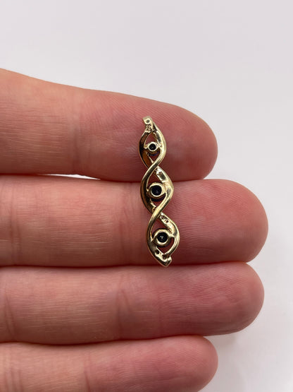 9ct gold sapphire and diamond pendant