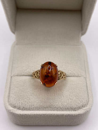 9ct gold amber earrings