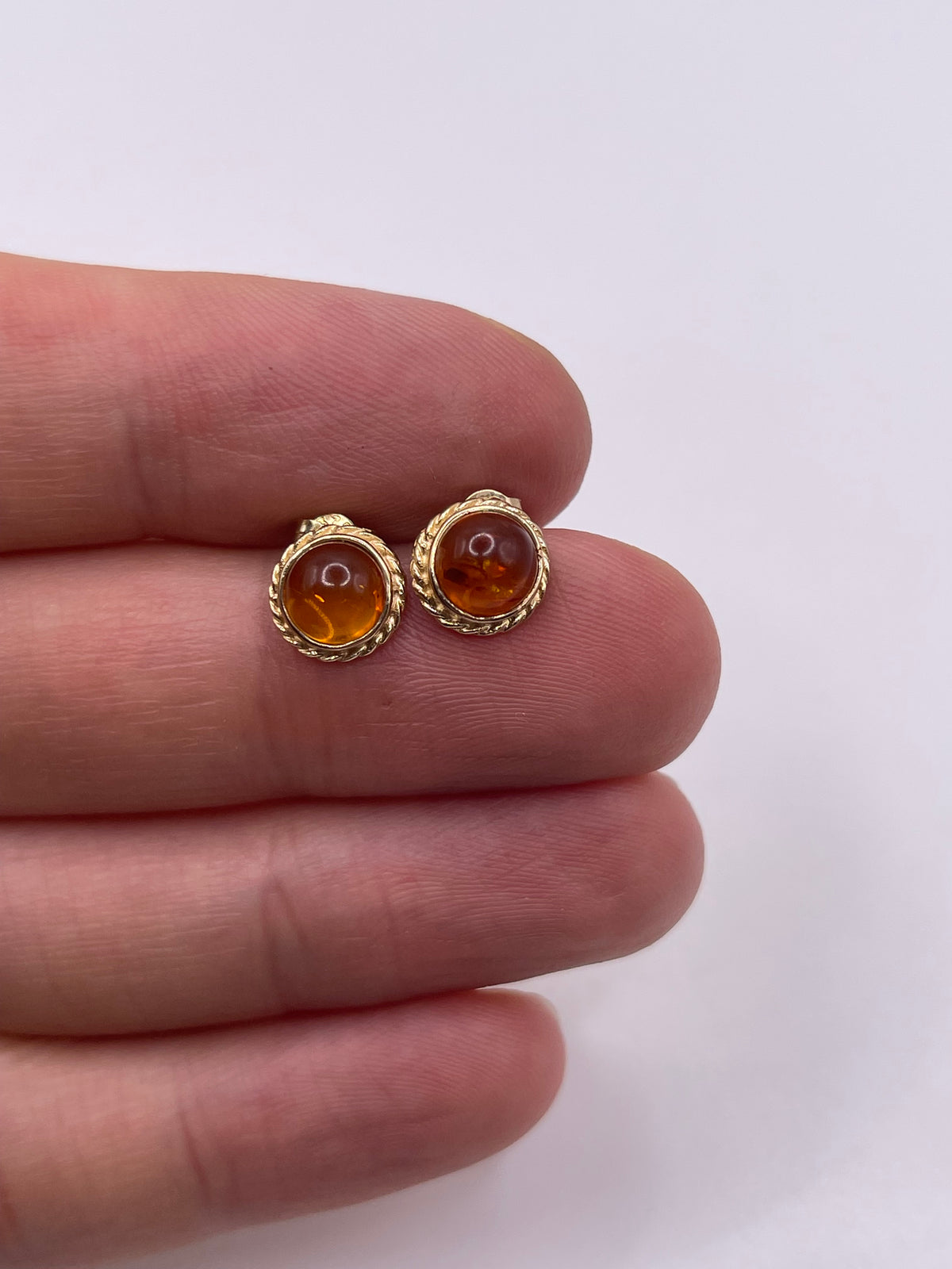 9ct gold amber earrings