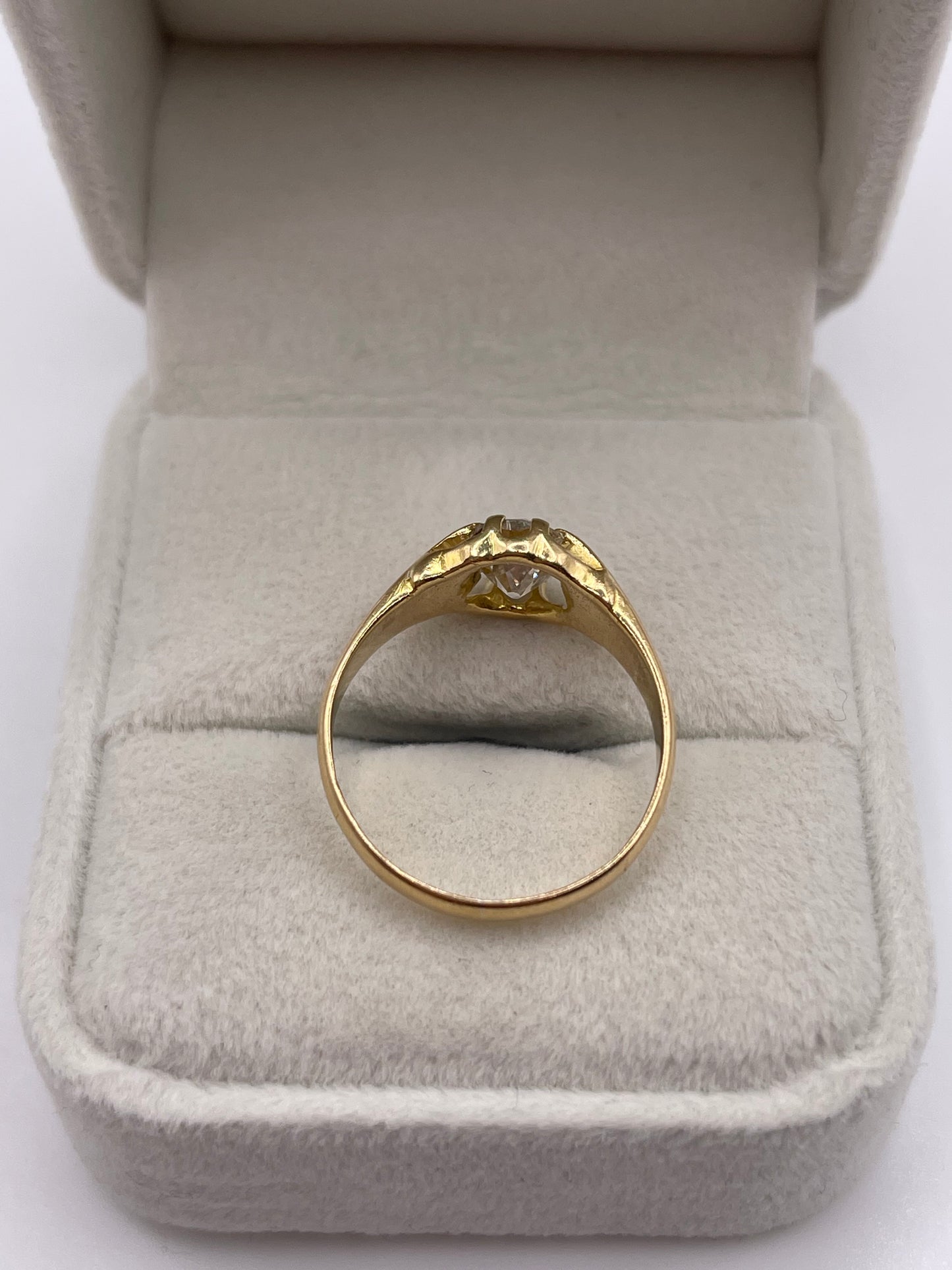 18ct gold 1ct old cut diamond gypsy ring