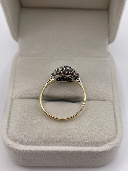 18ct gold platinum sapphire and diamond ring