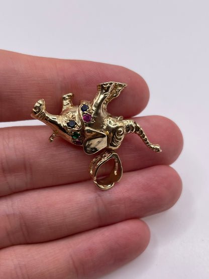 9ct gold gemstone elephant pendant