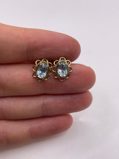 9ct gold topaz earrings