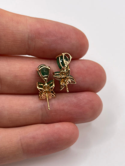 9ct gold emerald earrings