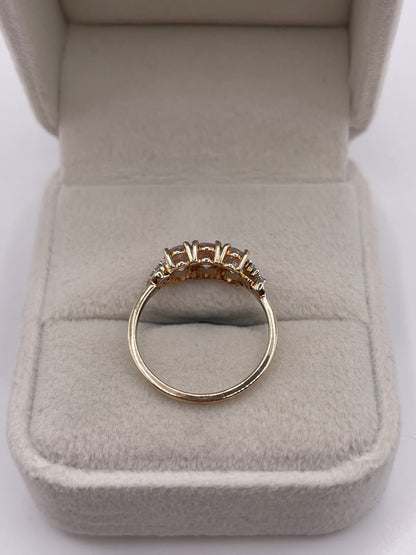 9ct gold morganite and zircon ring