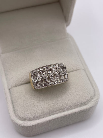 9ct gold diamond cluster ring