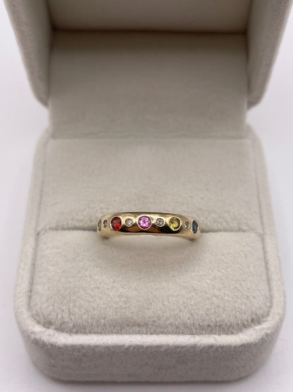 9ct gold sapphire and diamond ring