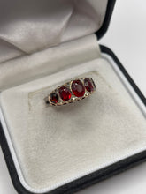 Load image into Gallery viewer, Antique 9ct rose gold garnet and paste ring
