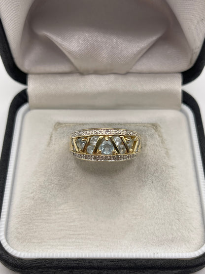 9ct gold topaz and diamond ring