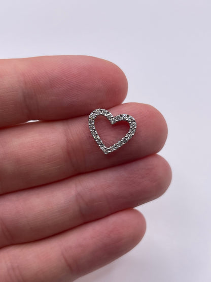 9ct white gold diamond heart pendant