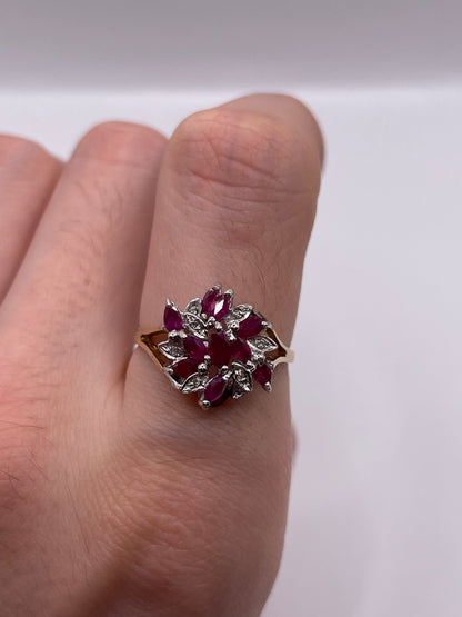 9ct gold ruby and diamond ring